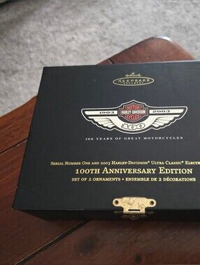 Harley-Davidson Black & Gold 100th Anniversary Ornaments